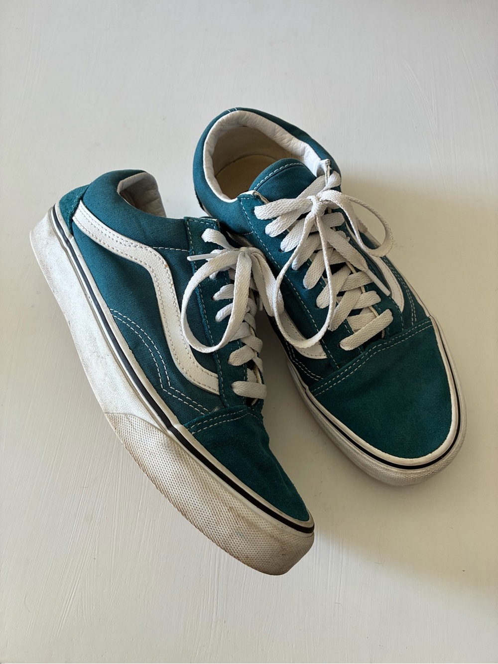 VANS Turquoise Low-Top Suede Sneakers